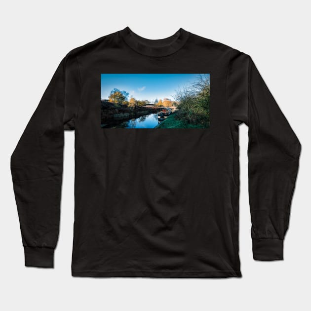 Wyrey and Essington canal narrowboat Long Sleeve T-Shirt by stuartchard